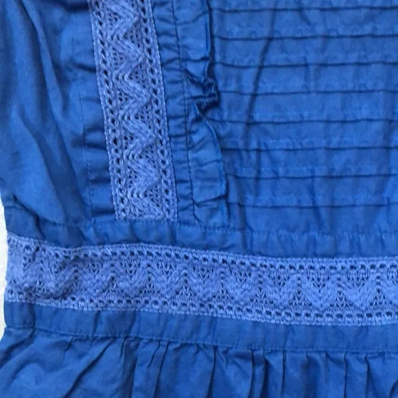Maeve dress Women's size Small S blue sundress Made in India EUC lace pleat EUC - Picture 2 of 12